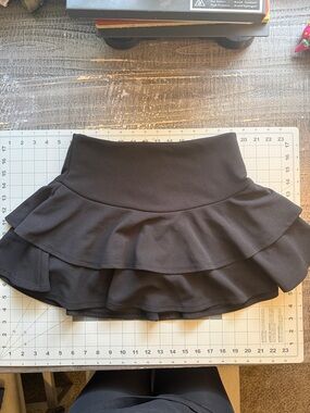Shasa Black Tiered Ruffle Mini Skirt